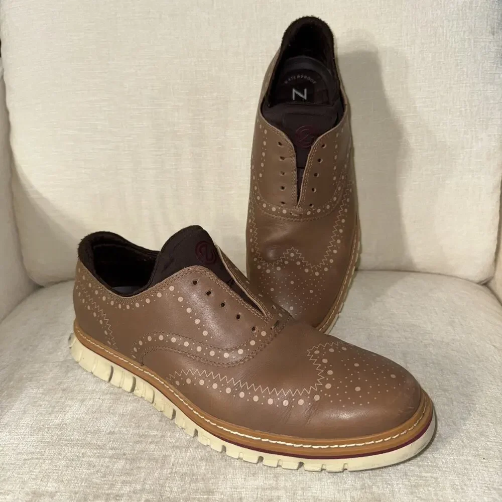 Cole Haan Men's ZERØGRAND Waterproof Wingtip Oxford C37091 Brown Leather 9.5W